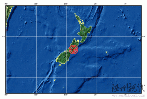 9月4日0时35分新西兰发生7.2级地震