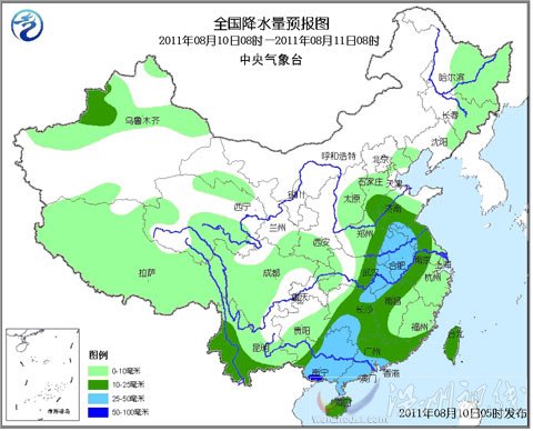 南方现大范围降水 高温区域明显缩减