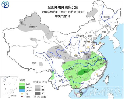 今天起我国将有一次较大范围雨雪降温天气