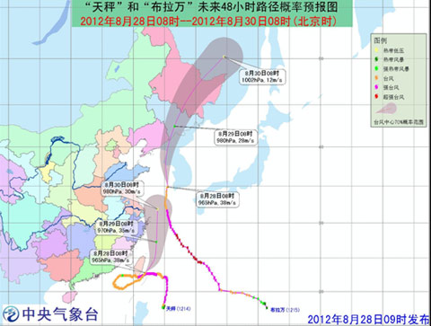 布拉万今白将登陆朝鲜 天秤沿台湾北上