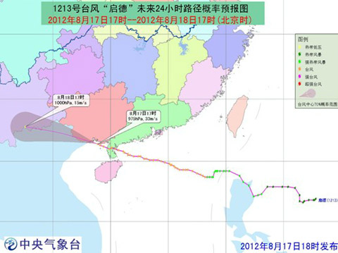 启德台风最新路线图 台风最新消息