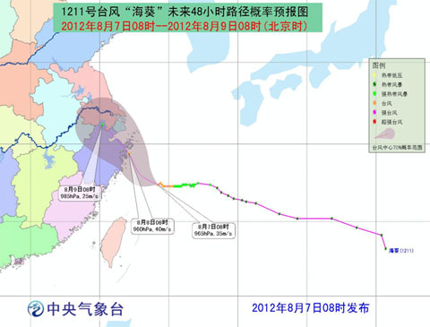 台风海葵路径图