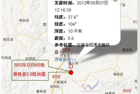 2012年12月9日晚云南彝良县地震