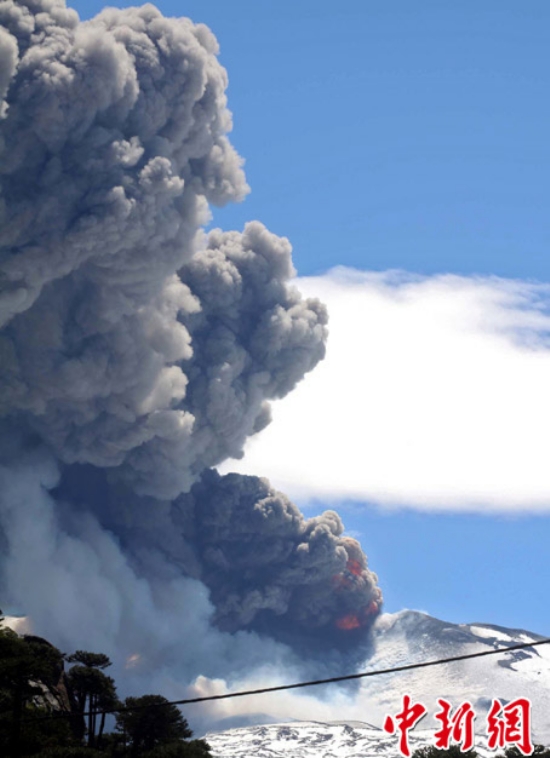 阿根廷科帕韦火山喷发