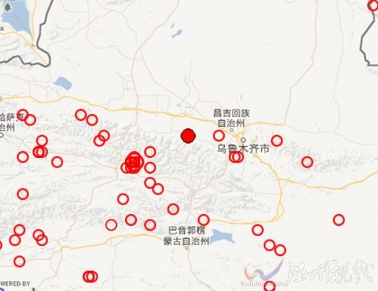 新疆玛纳斯县地震震中位置