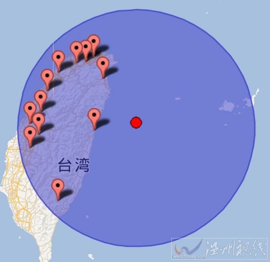 2013年6月29日花莲地震震中位置图
