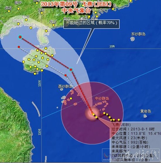 台风飞燕路径