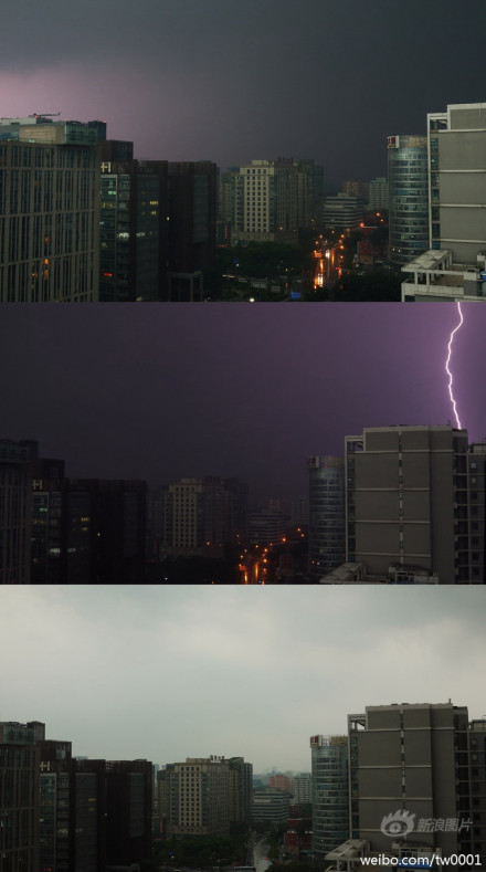 北京暴雨 11号暴雨雷电袭击北京白天犹如黑夜