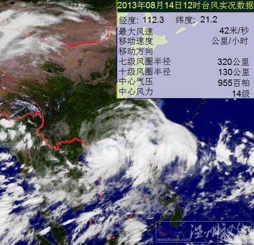 尤特台风14日最新卫星云图