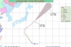 第20号台风帕布路径继续向东北方向快速移动