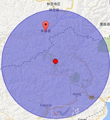 西藏墨脱地震震中位置图