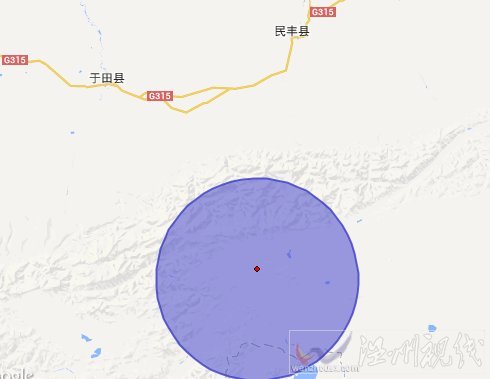 新疆于田县5.4级地震后再发生3.7级余震