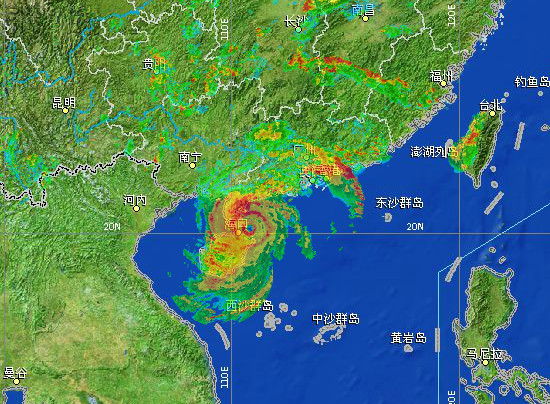 台风威马逊雷电云图