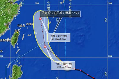 今年第8号台风浣熊哪里登陆 台风浣熊会登陆温州吗