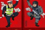 警察版门神走红 上海警察版门神图片