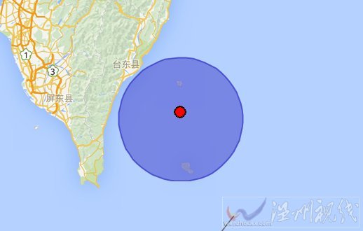 台东地震震中示意图