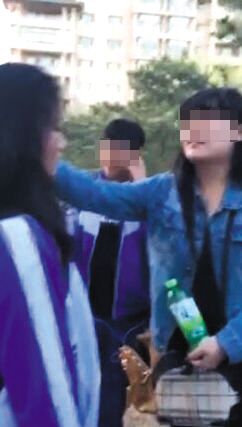 北京105中学女生被打视频截图