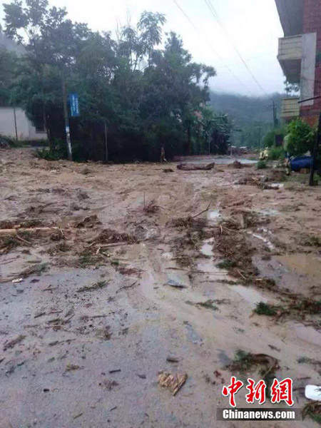 广西暴雨引发泥石流灾害