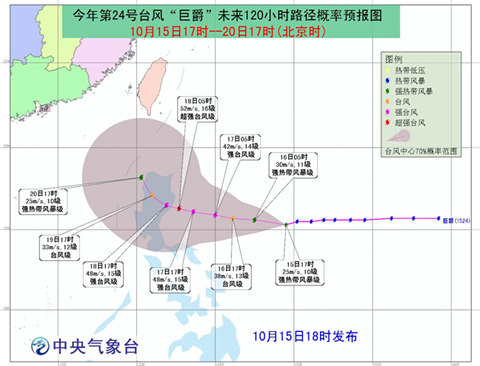 巨爵台风路径预报