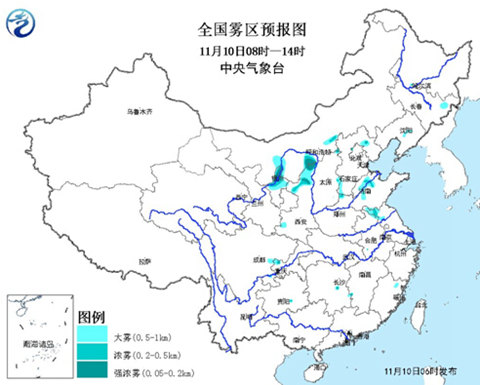 大雾预警：宁夏陕西内蒙古局地有强浓雾