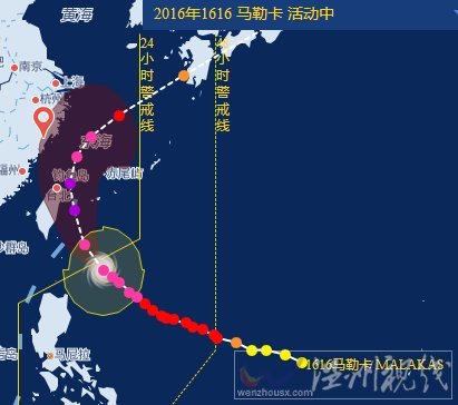 第16号台风马勒卡路径图