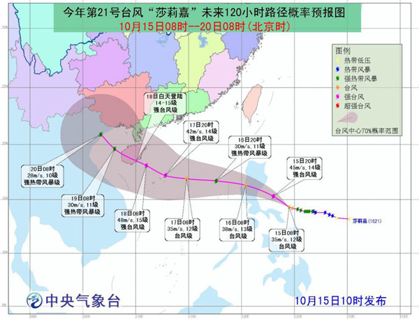 第21号台风莎莉嘉10月18日影响海南