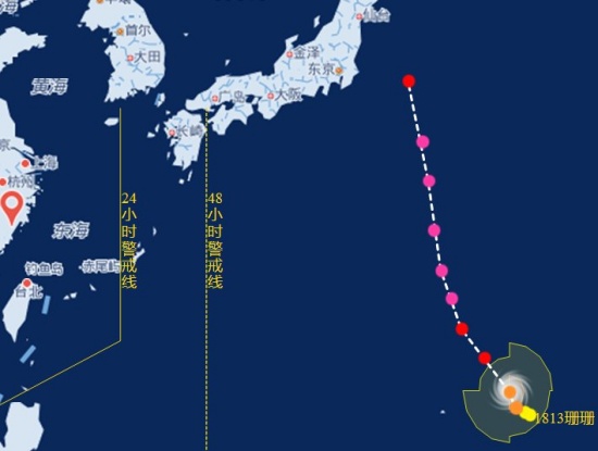 13号台风珊珊路径图