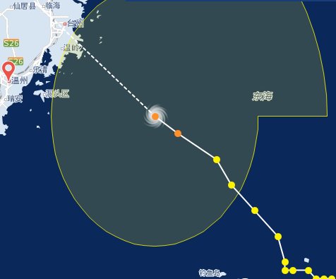 温州台风摩羯路径图