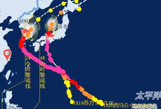 第19号台风苏力和第20号台风西马仑路径