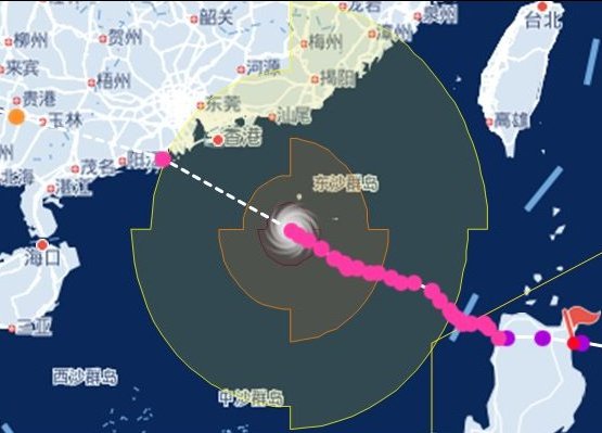 广东台风山竹路径