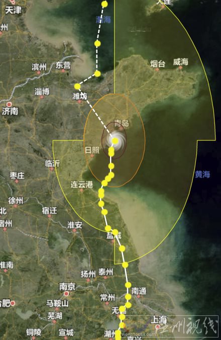 利奇马入江苏境内 已经过江苏到青岛了