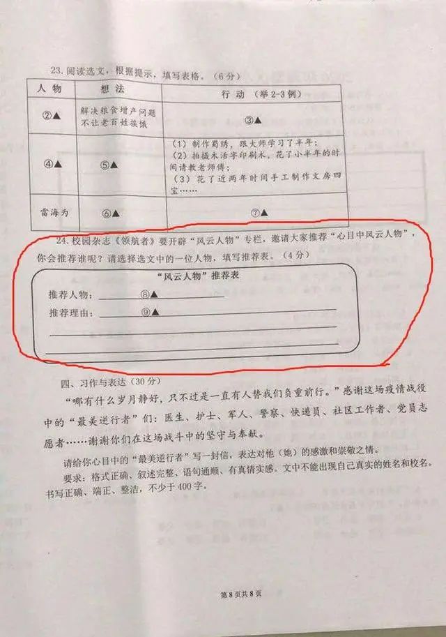 出卷老师的行为你是否支持呢