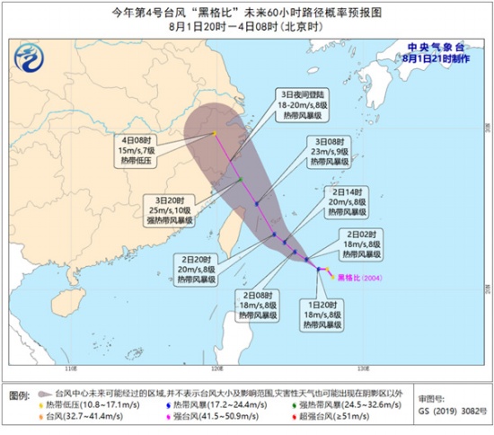 台风黑格比路径预报图