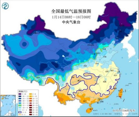 寒潮蓝色预警多地降温超10℃