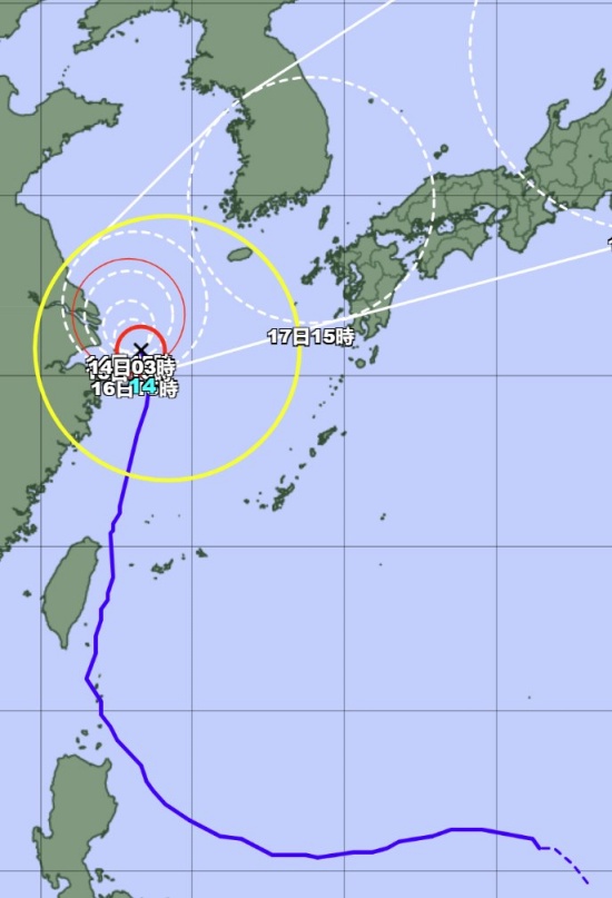 强台风“灿都”来袭 第14号台风灿都路径预报很执着