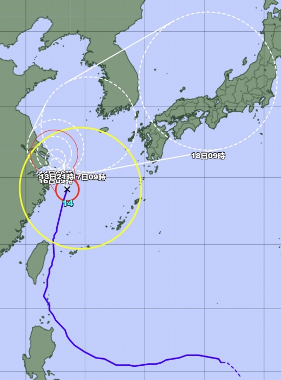 强台风“灿都”来袭 第14号台风灿都路径预报很执着